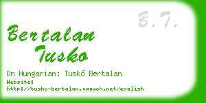 bertalan tusko business card